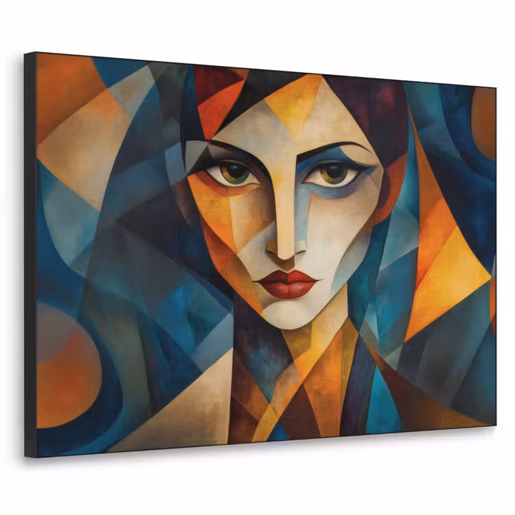 Portret - Abstract - Vormen Textielframe - compleet frame klein -3d