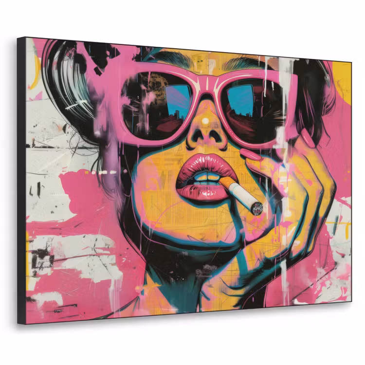 Portret - Vrouw - Abstract - Zonnebril Textielframe - compleet frame klein -3d
