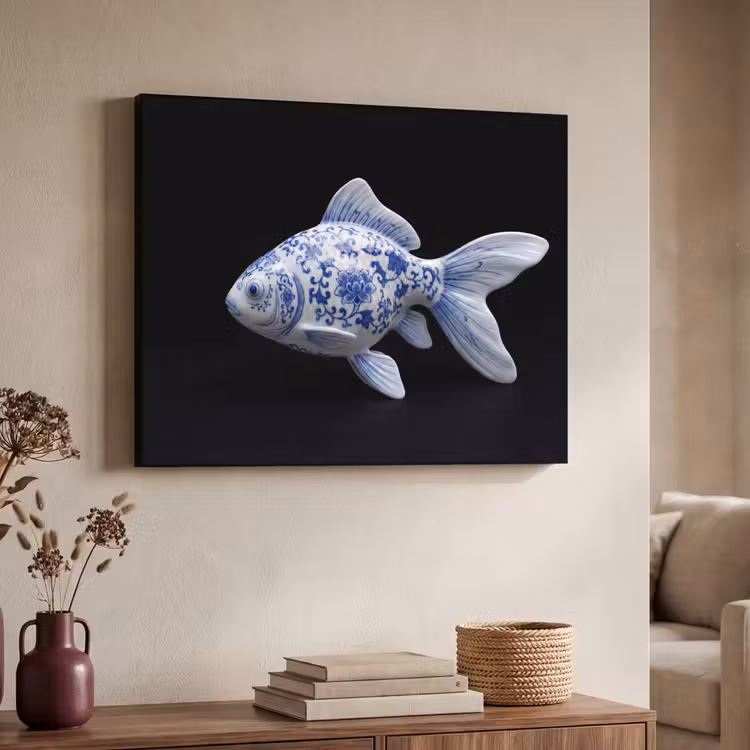 Art Frame - Porzellan - Goldfisch - Delfter Keramik — 3