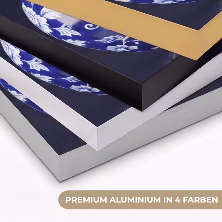 Art Frame - Porzellan - Kirsche - Delft - Blau - Porselein- Kersen - Delfts - Blauw Textielframe zwart klein
