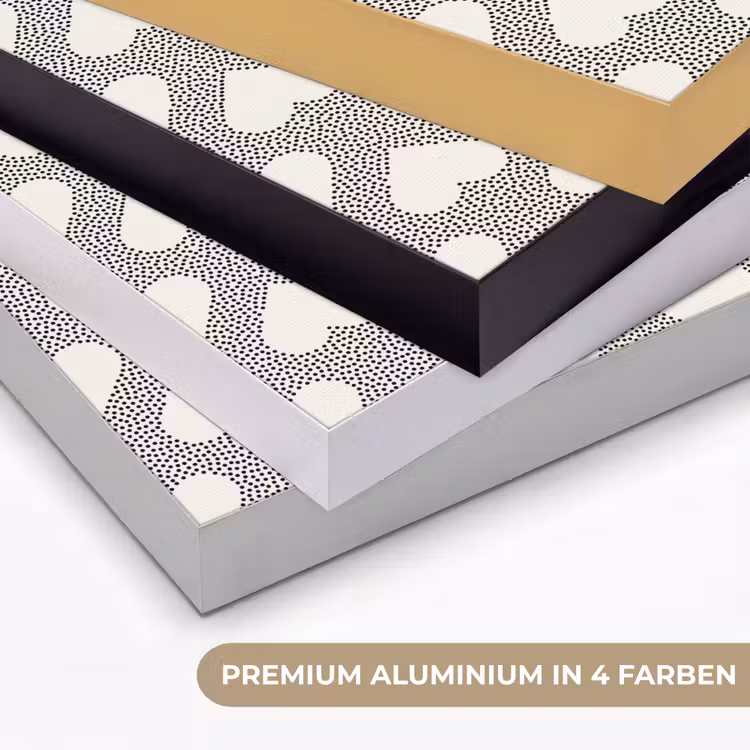Stippen - Hart - Zwart - Wit Textielframe zwart klein 947 -USP_kleurenDE