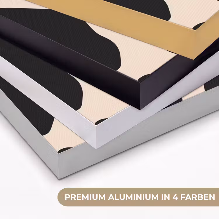 Vlekkenpatroon - Koe - Beige Textielframe zwart klein -USP_kleurenDE