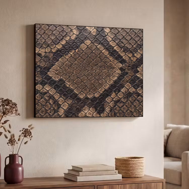 Python - Schubben - Brons Textielframe zwart klein -sfeer3