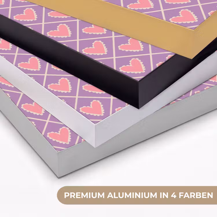Ruit - Patroon - Paars - Hartjes Textielframe zwart klein 947 -USP_kleurenDE