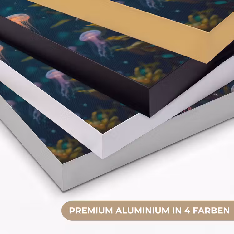Kwal - Roze - Onderwater - Zeeleven - Dieren Textielframe zwart klein -USP_kleurenDE