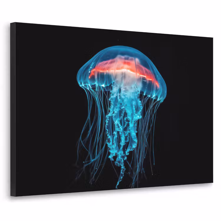 Kwal - Tentakels - Blauw - Licht Textielframe zwart klein -3d