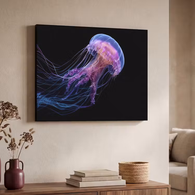 Kwal - Doorzichtig - Roze - Tentakels Textielframe zwart klein -sfeer3