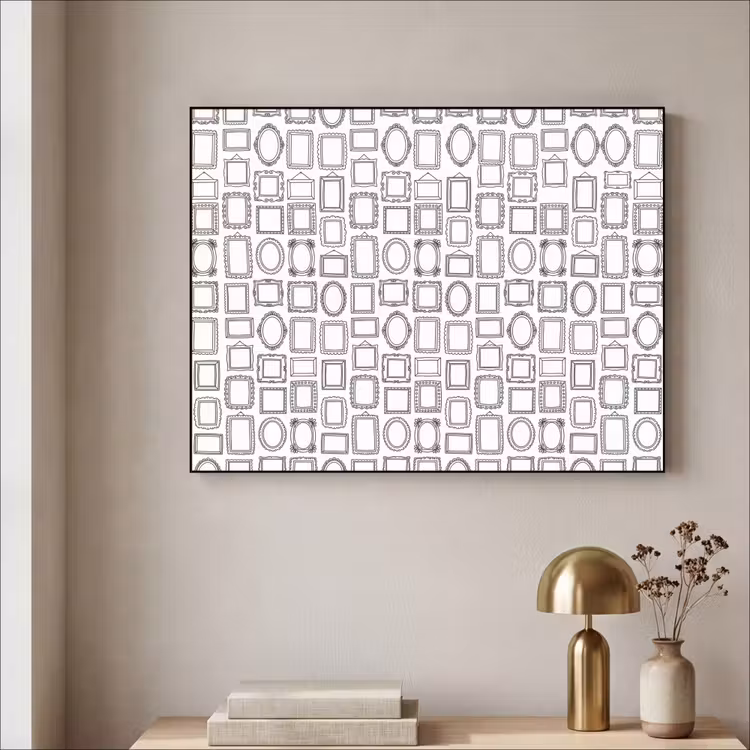 Lijsten - Patroon - Decoratie - Schets - Zwart-wit Textielframe zwart klein -sfeer2