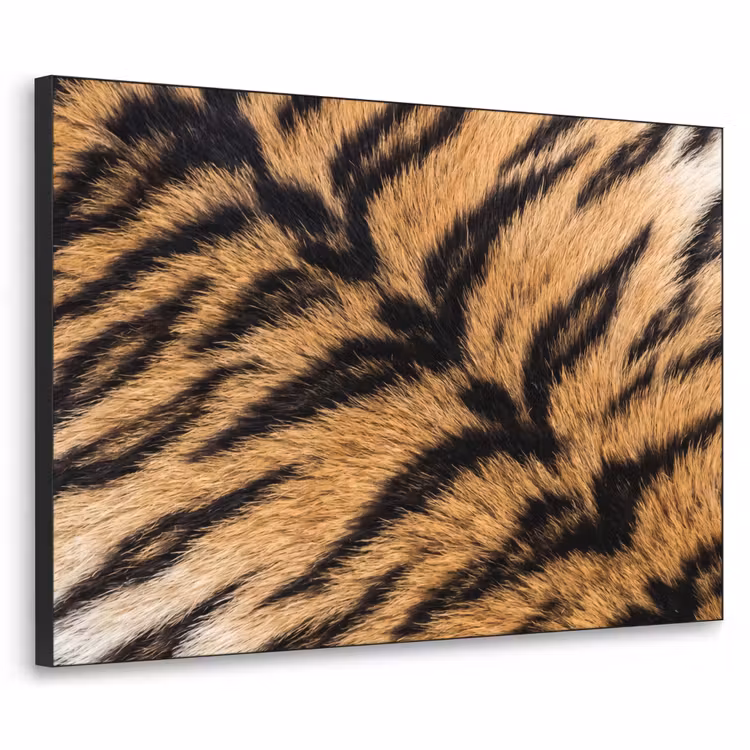 Realistisch - Tijgervacht - Zwart Textielframe zwart klein -3d