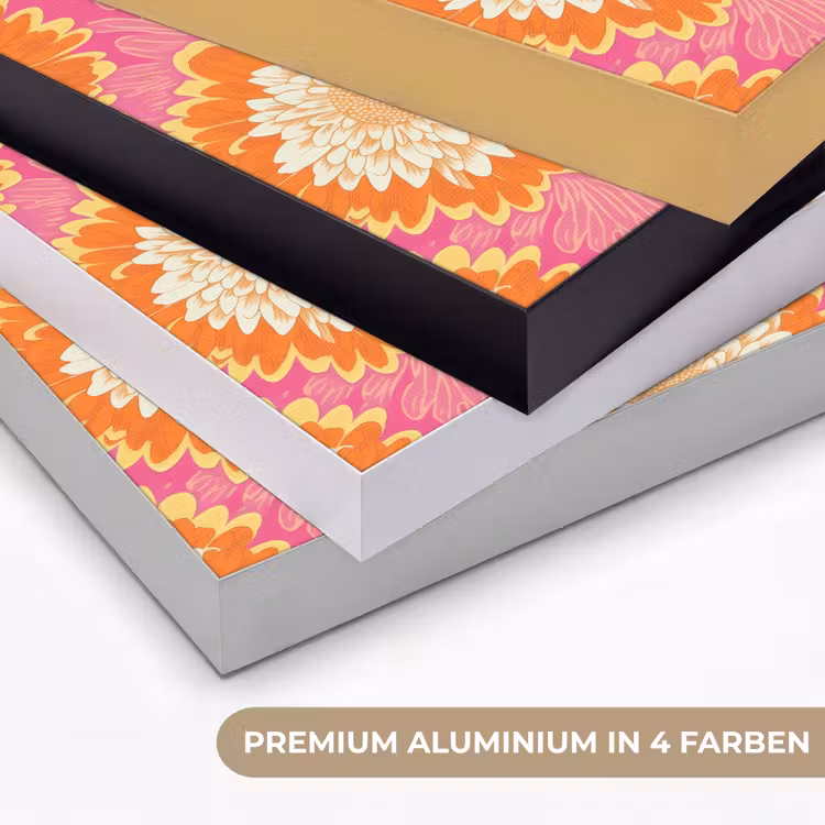 Retro - Bloemen - Kleurrijk Textielframe zwart klein 947 -USP_kleurenDE