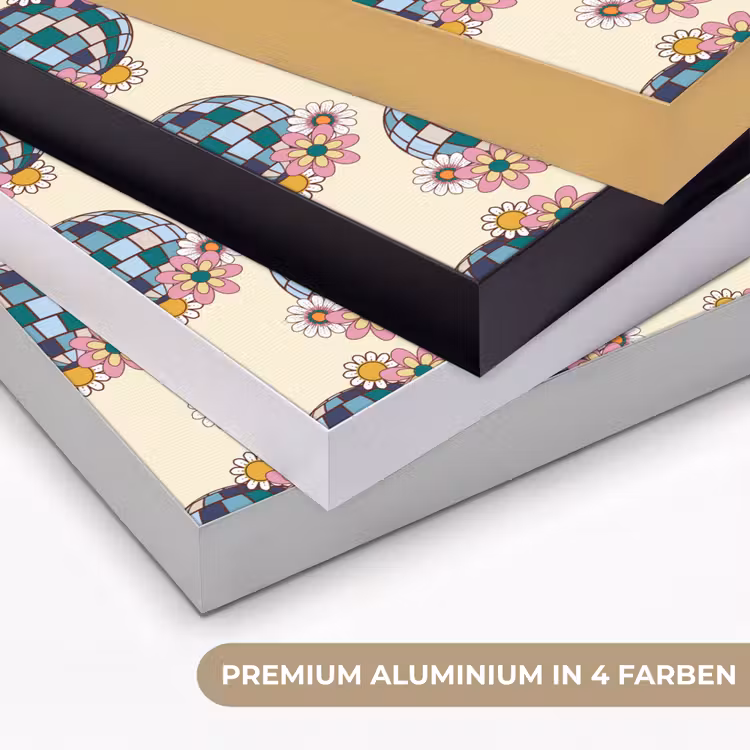 Retro - Disco - Bloemen - Discobal Textielframe zwart klein 947 -USP_kleurenDE