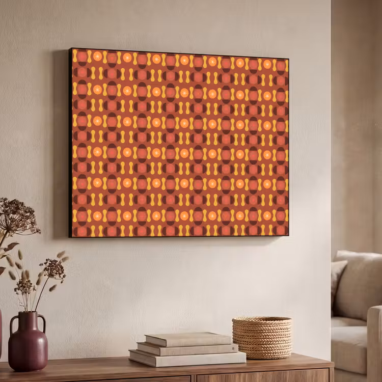 Retro - Disco - Hippie Textielframe zwart klein 947 -sfeer3