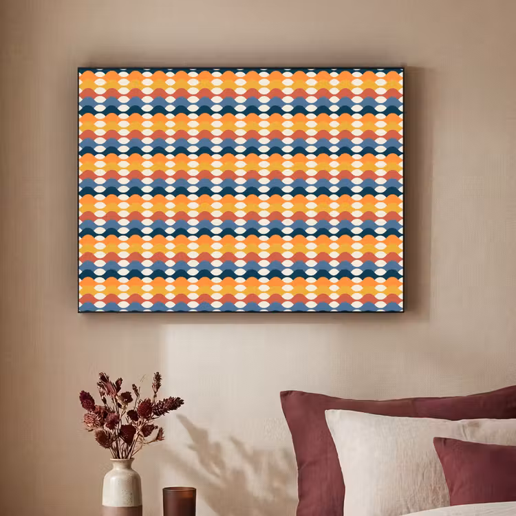 Retro - Disco - Golven Textielframe - compleet frame klein 947 -sfeer1