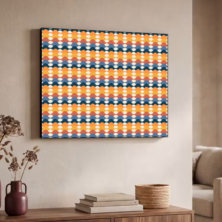 Retro - Disco - Golven Textielframe zwart klein 947 -sfeer3