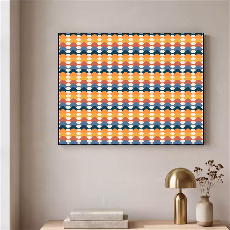 Retro - Disco - Golven Textielframe - compleet frame klein 947 -sfeer2