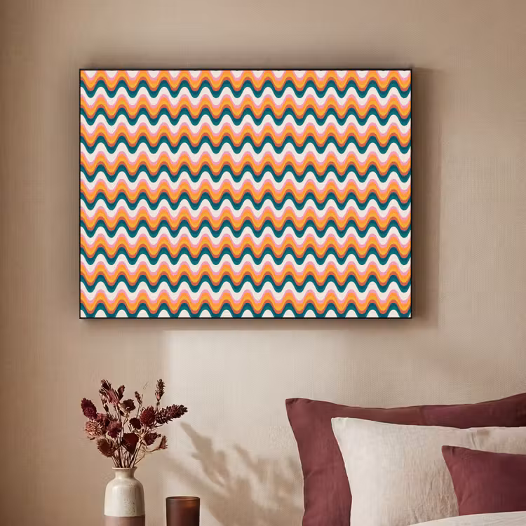 Retro - Disco - Golven - Kleur Textielframe - compleet frame klein 947 -sfeer1