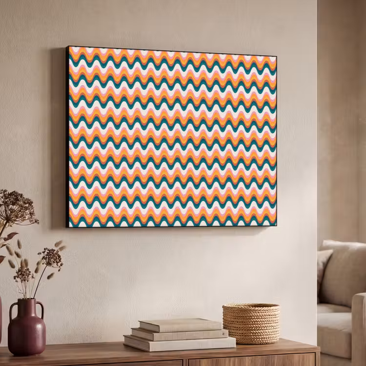 Retro - Disco - Golven - Kleur Textielframe - compleet frame klein 947 -sfeer3