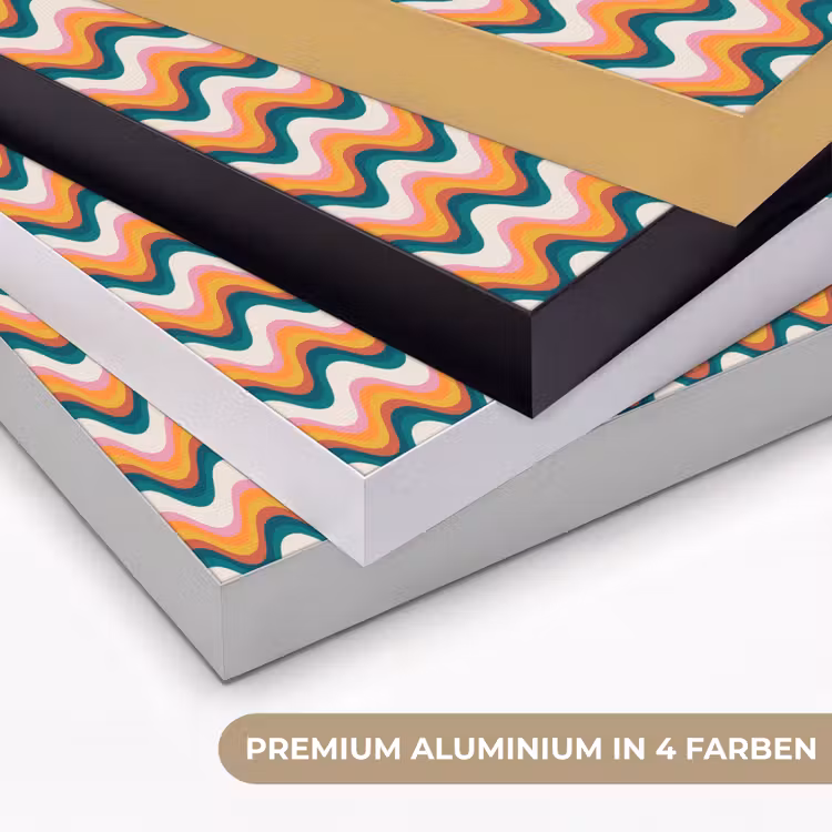Retro - Disco - Golven - Kleur Textielframe zwart klein 947 -USP_kleurenDE