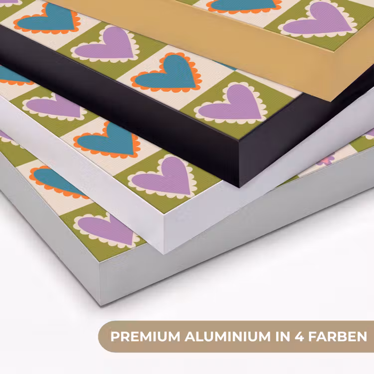 Retro - Kleuren - Patroon - Hartjes Textielframe zwart klein 947 -USP_kleurenDE