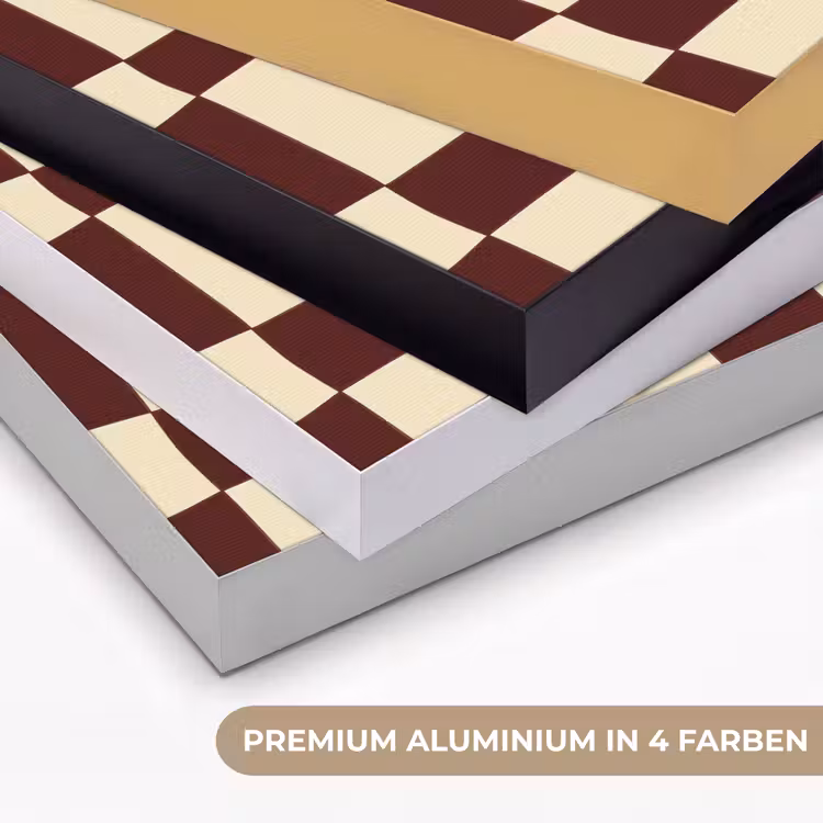 Retro - Patroon - Bruin Textielframe zwart klein 947 -USP_kleurenDE