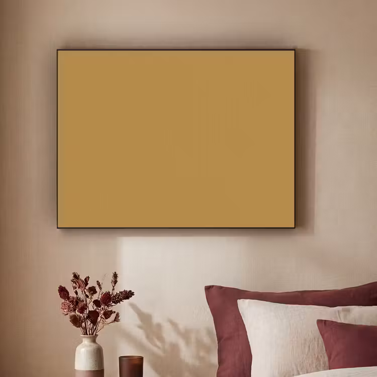 Rhythmic - Ochre - Geel Textielframe zwart klein 947 -sfeer1