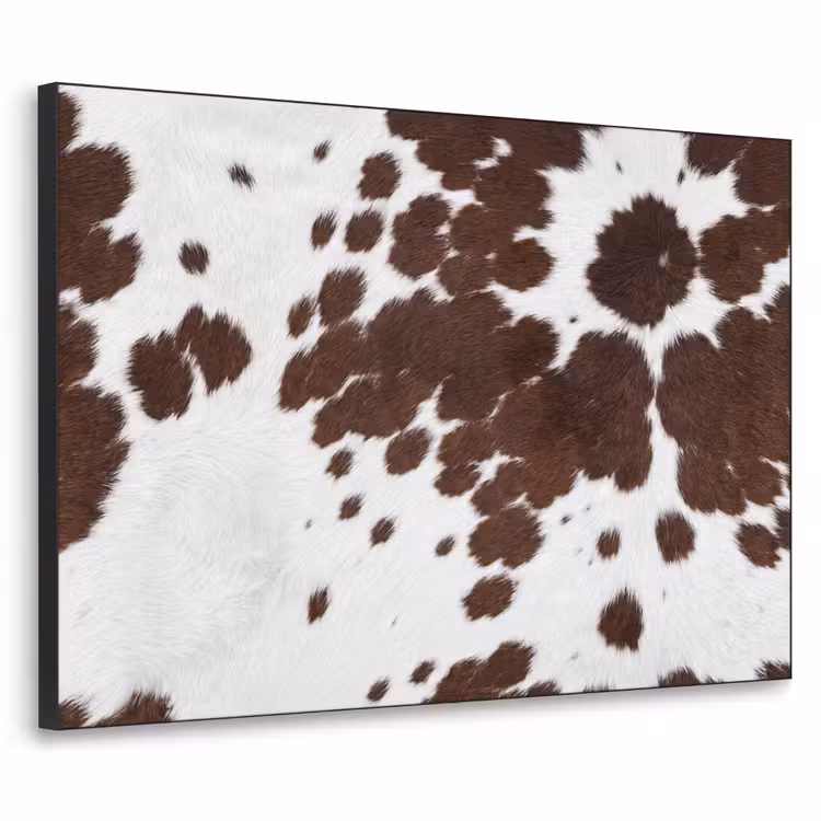 Koeienhuid - Klassiek - Bruin Textielframe zwart klein -3d