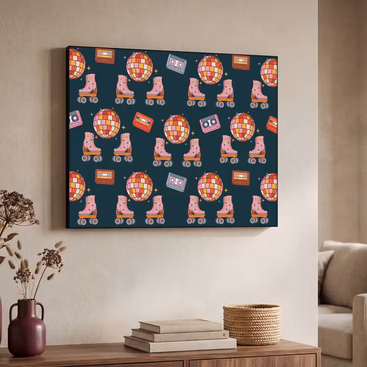 Rolschaatsen - Patroon - Disco Textielframe - compleet frame klein 947 -sfeer3