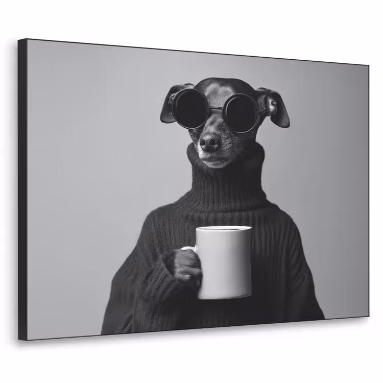 Coltrui - Hond - Bril - Mok Textielframe - compleet frame klein -3d