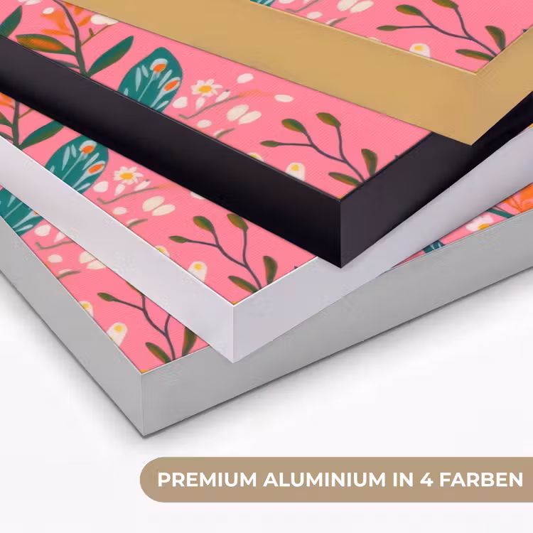 Roze - Bloemen - Wit - Oranje Textielframe zwart klein -USP_kleurenDE