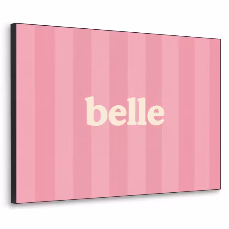 Roze - Gestreept - Belle Textielframe zwart klein -3d