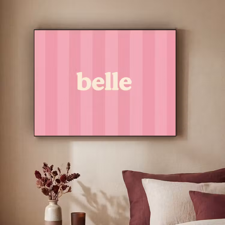 Roze - Gestreept - Belle Textielframe - compleet frame klein -sfeer1