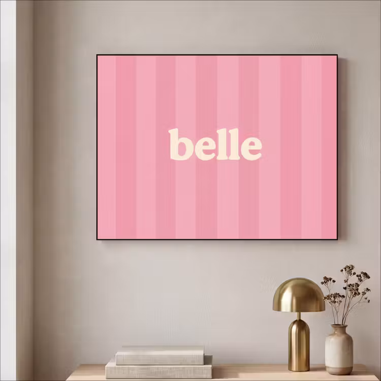 Roze - Gestreept - Belle Textielframe - compleet frame klein -sfeer2
