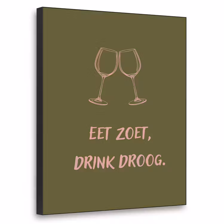 Roze - Groen - Wijn - Quote Textielframe - compleet frame klein -3d