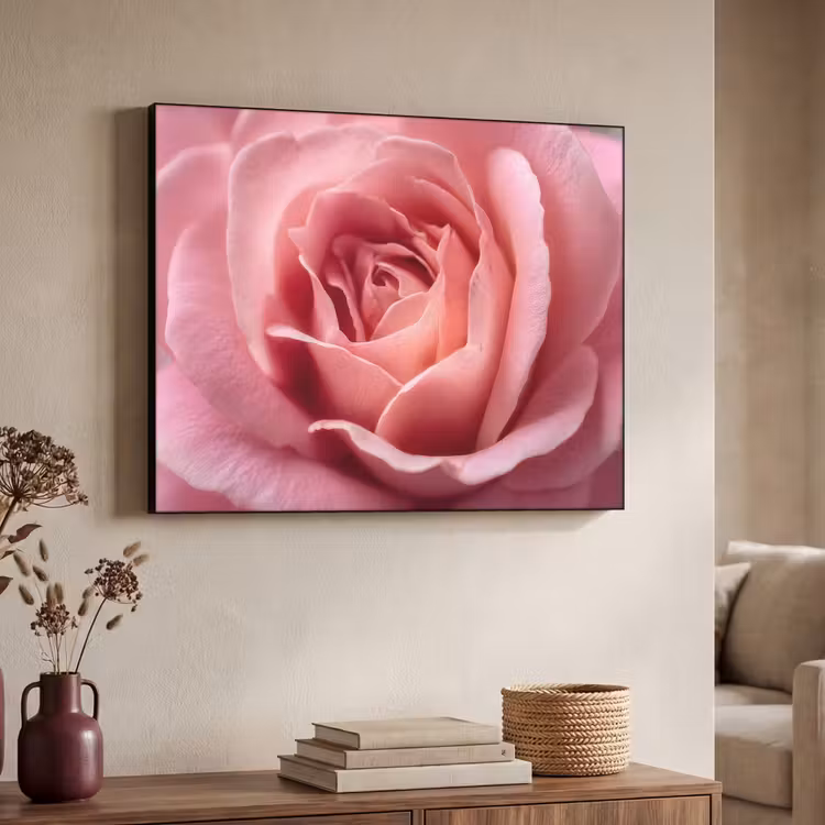 Roze - Roos - Romantisch Textielframe - compleet frame klein -sfeer3