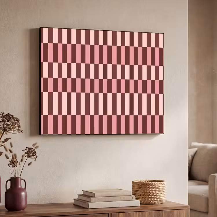 Roze - Rood - Blokjes Textielframe zwart klein 947 -sfeer3