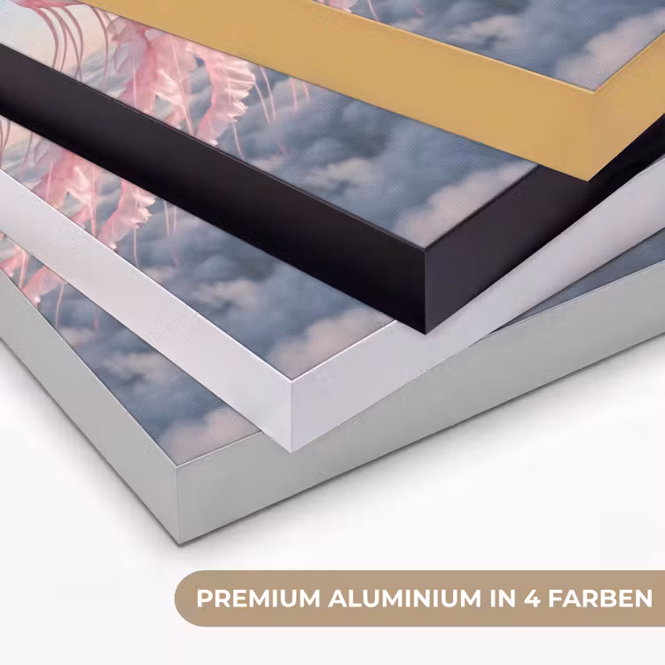 Art Frame - Rosa Tier – Wolken - Roze dier - Wolken Textielframe zwart klein