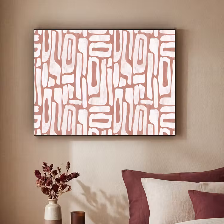 Roze - Wit - Organisch Textielframe - compleet frame klein 947 -sfeer1