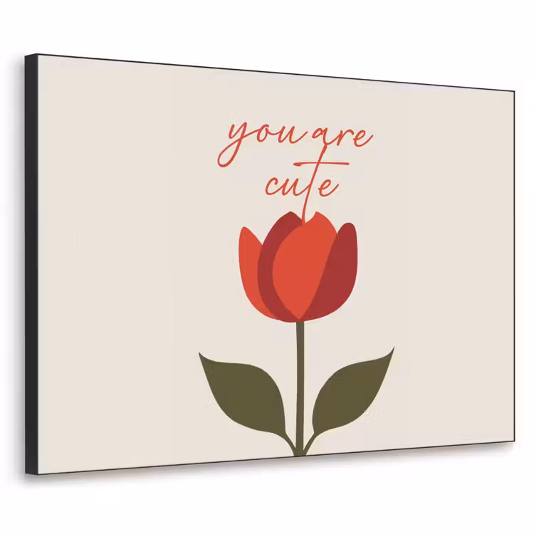 Roos - Rood - Bloem - Valentijn Textielframe zwart klein -3d