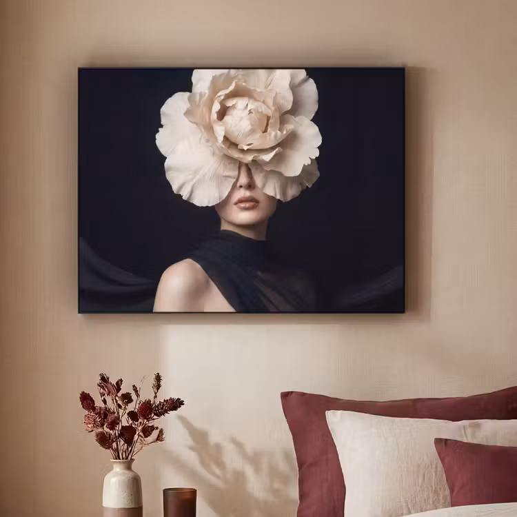 Roos - Tijdloos - Zwart Textielframe zwart klein -sfeer1