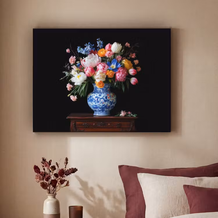 Rozen - Bloemen - Vaas - Boeket Textielframe - compleet frame klein -sfeer1