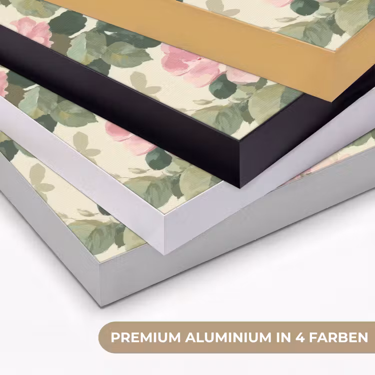 Rozen - Botanisch - Roze Textielframe zwart klein 947 -USP_kleurenDE