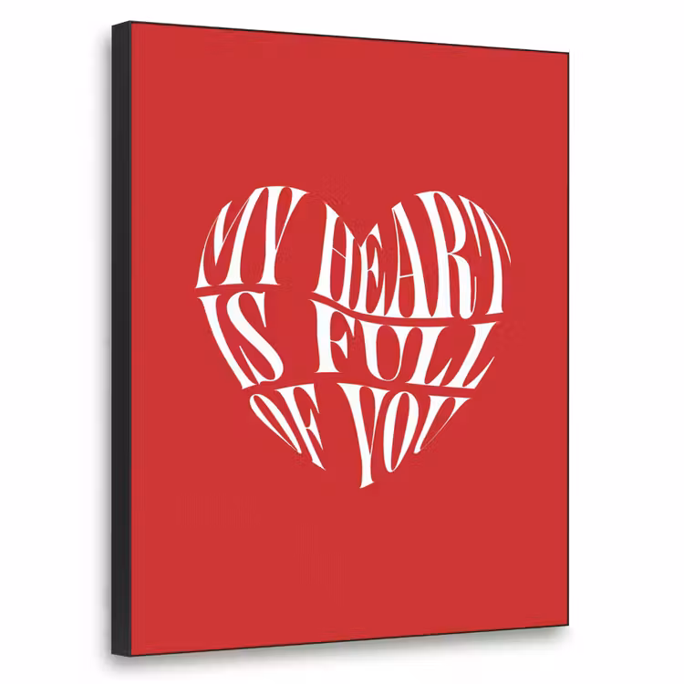 Rood - Hart- Tekst - Valentijn Textielframe - compleet frame klein -3d