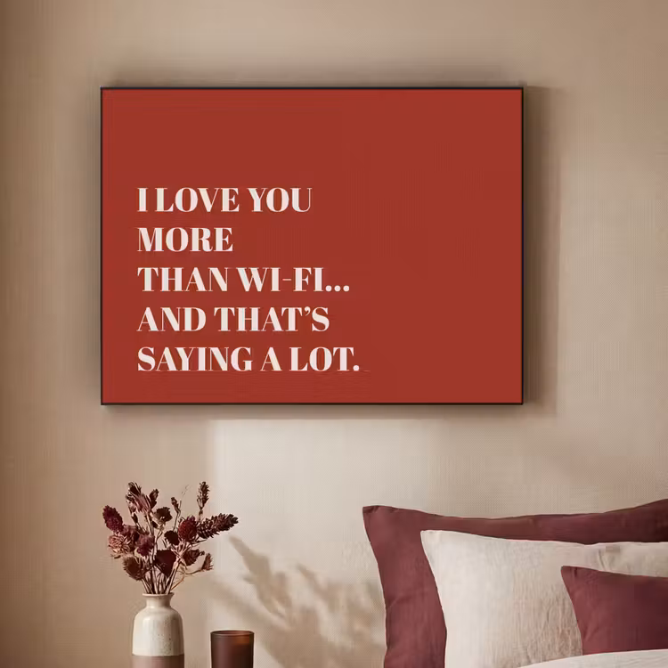 Rood - Quote - Liefde Textielframe - compleet frame klein -sfeer1