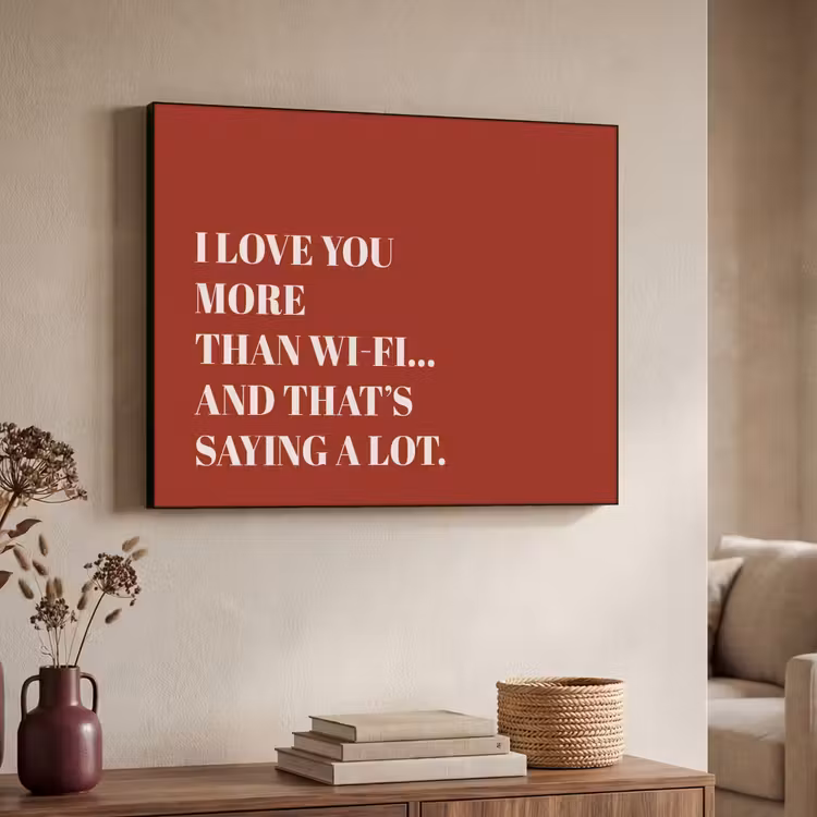 Rood - Quote - Liefde Textielframe zwart klein -sfeer3
