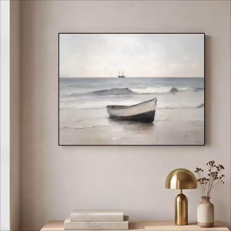 Roeiboot - Zee - Horizon Textielframe - compleet frame klein -sfeer2