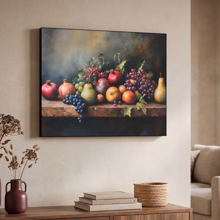 Rustiek - Stilleven - Fruit Textielframe - compleet frame klein -sfeer3