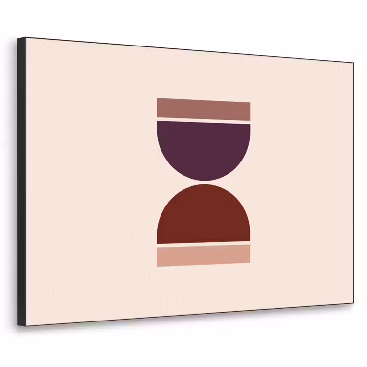 Zandloper - Symmetrisch - Rood - Paars Textielframe - compleet frame klein -3d