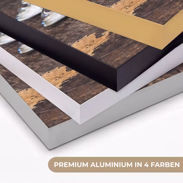 Art Frame - Sardine – Zeitung – Schneidebrett - Sardientje - krant - snijplank Textielframe zwart klein