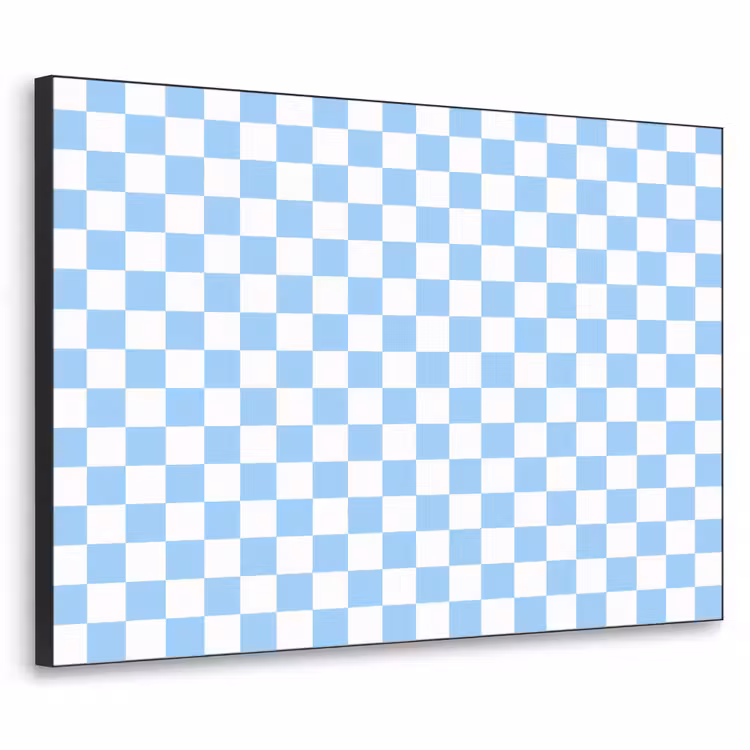 Schaakbord - Klassiek - Blauw Textielframe zwart klein 947 -3d