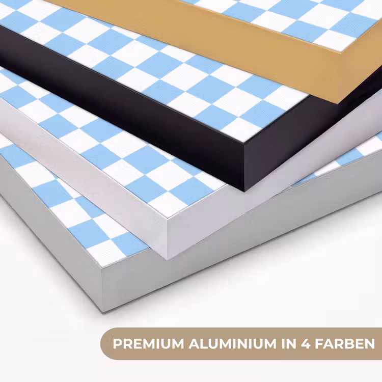 Schaakbord - Klassiek - Blauw Textielframe zwart klein 947 -USP_kleurenDE